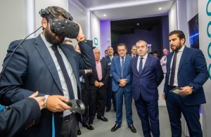 El presidente de la Región de Murcia, en un momento de la inauguración de SecurSpace
